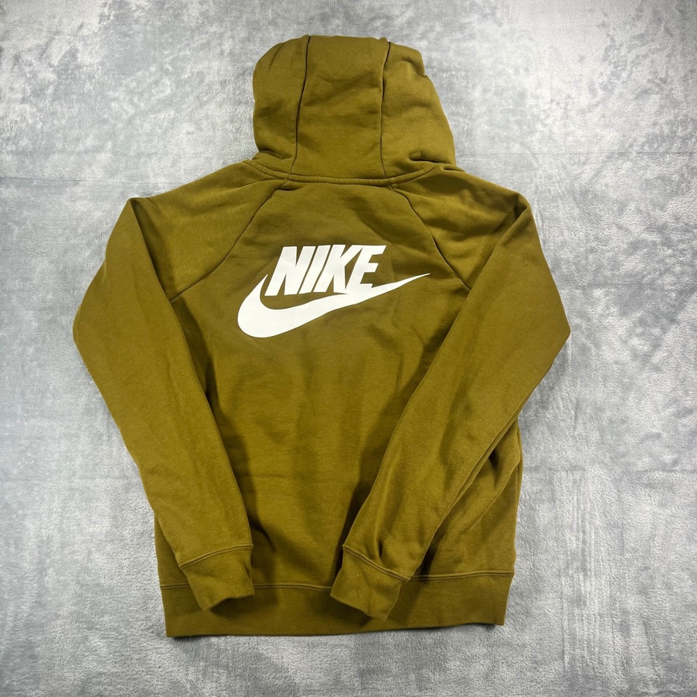 Nike Quarter Zip Hoodie Olive Green Big Logo Mens Small - Picture 7 of 8